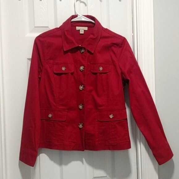 Like New, Apple Seed's Red Denim Button Up Jacket - Picture 4 of 10